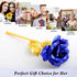 Eternal Blue Rose Gift with 24K gold plated stem and leaves